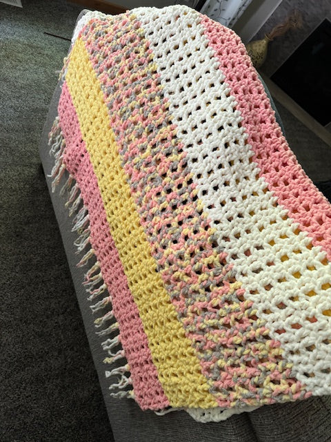 Large Handmade Afghan 48" X 64"